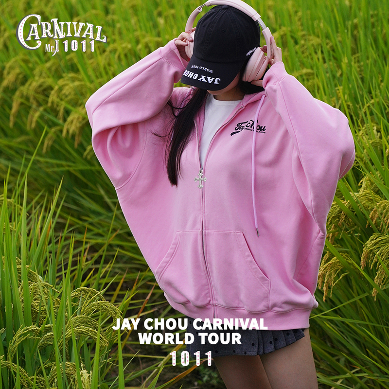 Jay Chou Carnival Concert Mrj Pink Hooded Zipper Sweatshirt 1011 Commemorative Edition Jay Chou Carnival Concert Mrj Pink Hooded Zipper Sweatshirt 1011 Commemorative Edition