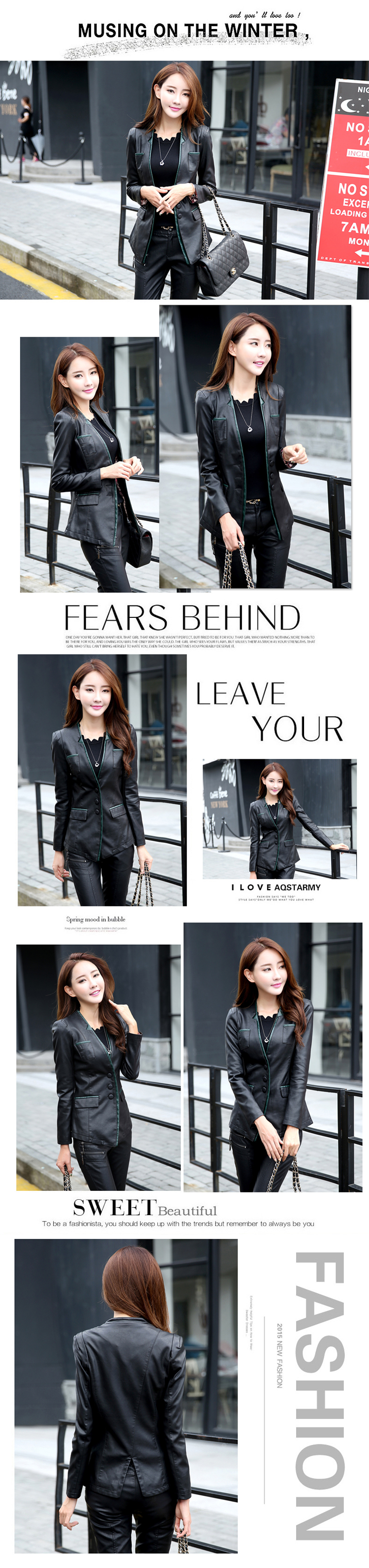 Xuân-Hè 2018 mới Hained leather nữ phiên bản Hàn Quốc của áo khoác lửng mỏng da cừu dài phần eo phù hợp với nhỏ áo da zara nữ chính hãng