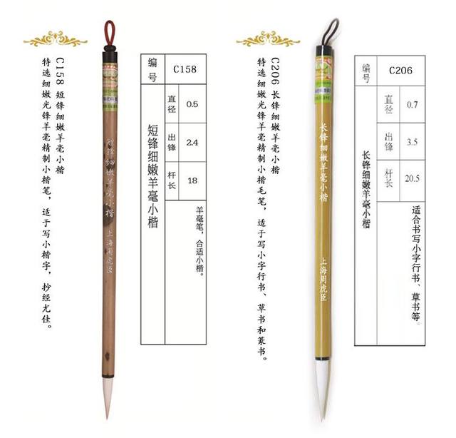Authentic Zhou Huchen Calligraphy Brush, Short and Long Bristle, Goat Hair, for Cursive Script, Seal Script, Calligraphy, Slim Gold Script, Medium and Small Script, Scripture Copying Brush