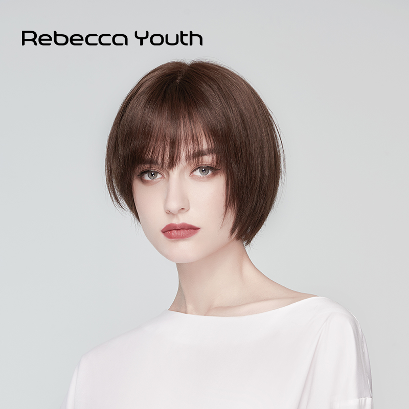 Rebecca wig female air Liu Haihai short straight hair bobo head skilled natural fall workplace style fashion head