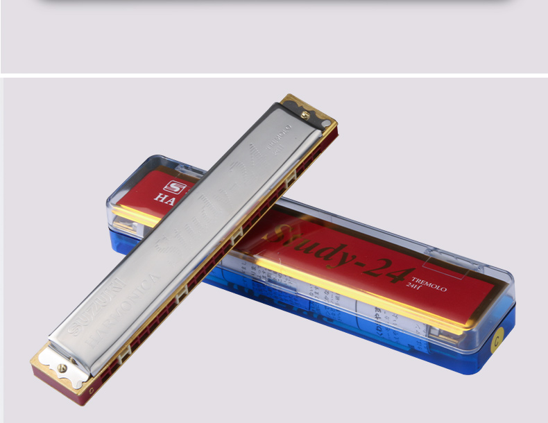 Suzuki Harmonica Nhật Bản 24 lỗ đa âm dành cho người lớn mới bắt đầu C Học sinh trẻ em Học tập tự học chơi nhạc cụ - Nhạc cụ phương Tây guitar điện yamaha