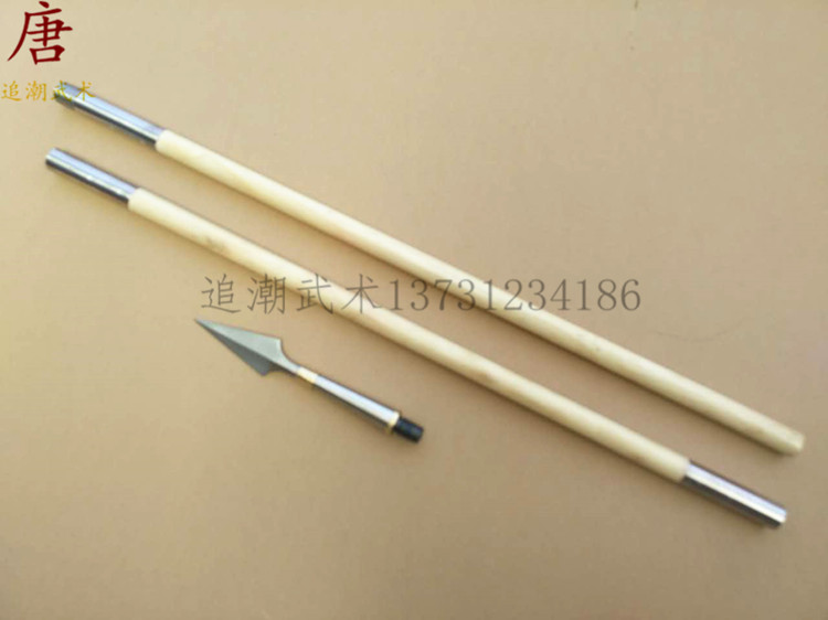 White wax rod martial arts gun red tassel gun performance gun big spear long spear martial arts stick tai chi gun flower gun competition gun not open blade
