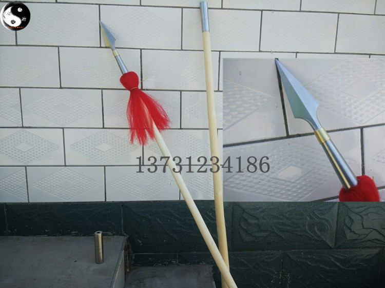 With Leather White Wax Rod Red Tassel Martial Arts Gun Folding Gun Folding Gun Long Gun Short Gun Big Gun Tai Chi Gun Performance Gun Show Gun