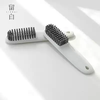 Long handle soft wool shoe brush plastic home travel portable shoe brush simple solid color dormitory laundry cleaning brush