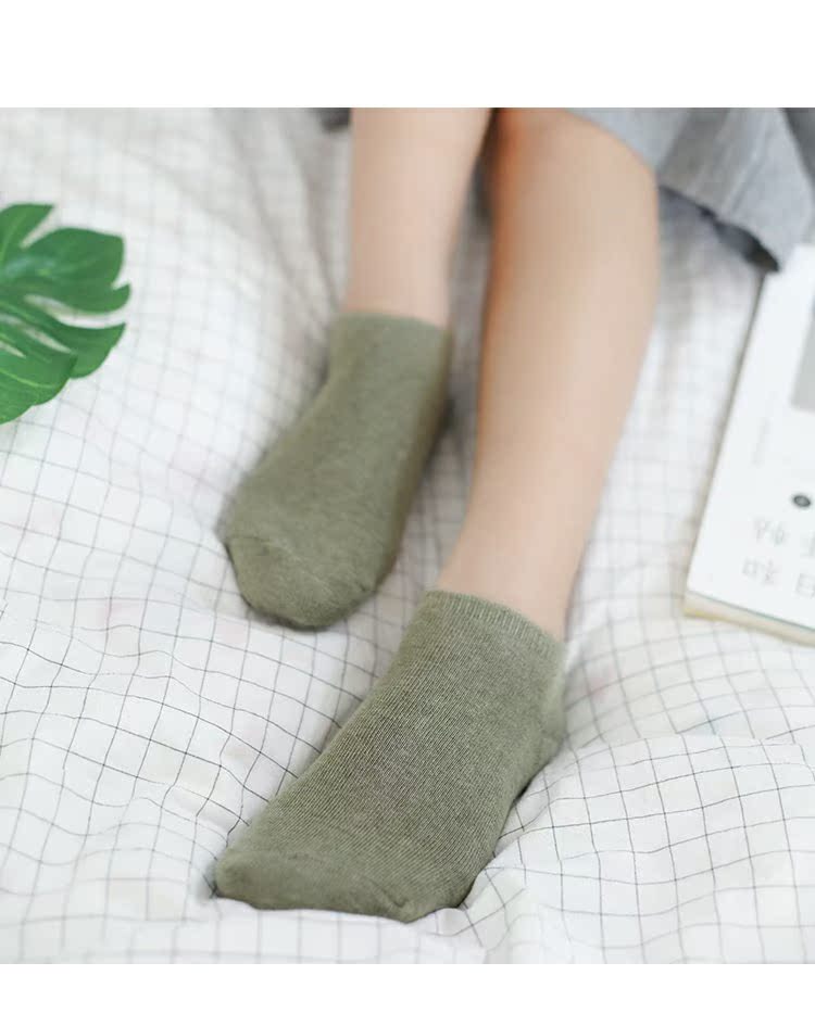Mùa thu gai dầu nông miệng vô hình vớ vớ cotton sinh viên Nhật Bản Giày nữ thấp để giúp vớ cotton tat nu co ngan cao cap