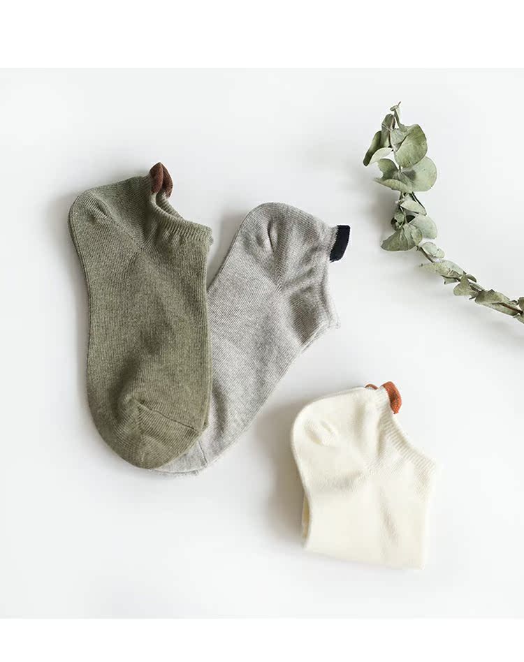 Mùa thu gai dầu nông miệng vô hình vớ vớ cotton sinh viên Nhật Bản Giày nữ thấp để giúp vớ cotton tat nu co ngan cao cap