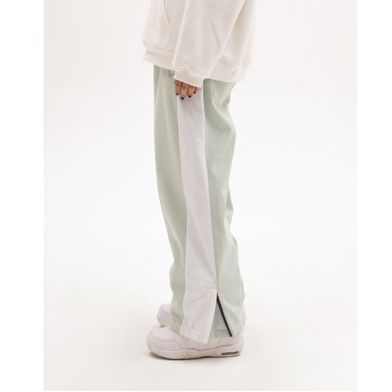 YXSS color block waterproof plus velvet straight leg ski pants for men and women outdoor sports comfortable breathable loose versatile snow pants tide