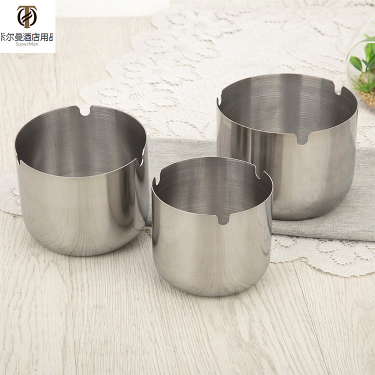 Stainless steel round smoking Ashtray Creativity Big Number Personality Home Trend Office Living Room Metal Windproof Smoke Cylinder