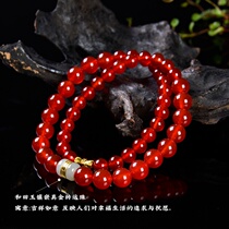 O-STONE a stone new natural red agate and Tian jade necklace retro fashion temperament to send mother