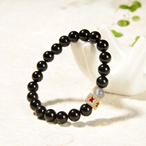 A stone natural obsidian couple pair bracelet simple joker Moonstone transfer single circle hand string with certificate