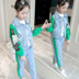 Quần áo trẻ em nữ phù hợp với mùa xuân và mùa thu 2019 khí mới nước ngoài 9-11 lớn thời trang trẻ em khâu denim hai mảnh - Phù hợp với trẻ em bán quần áo trẻ em Phù hợp với trẻ em