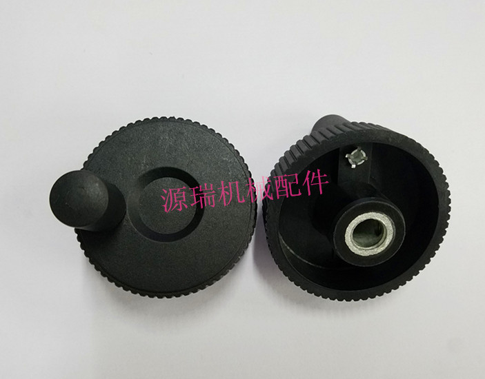Small reticulated handwheel Plastic straight-grained handwheel Reticulated handle Striped nylon handle Handwheel with knob grip