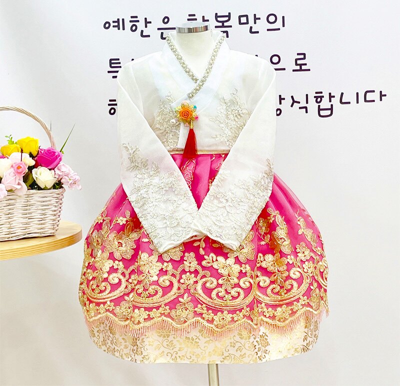 Korea Imports Fabric Girl's New Korean Suit Stage Performance Han Fu Short Skirt YE-TZ7171