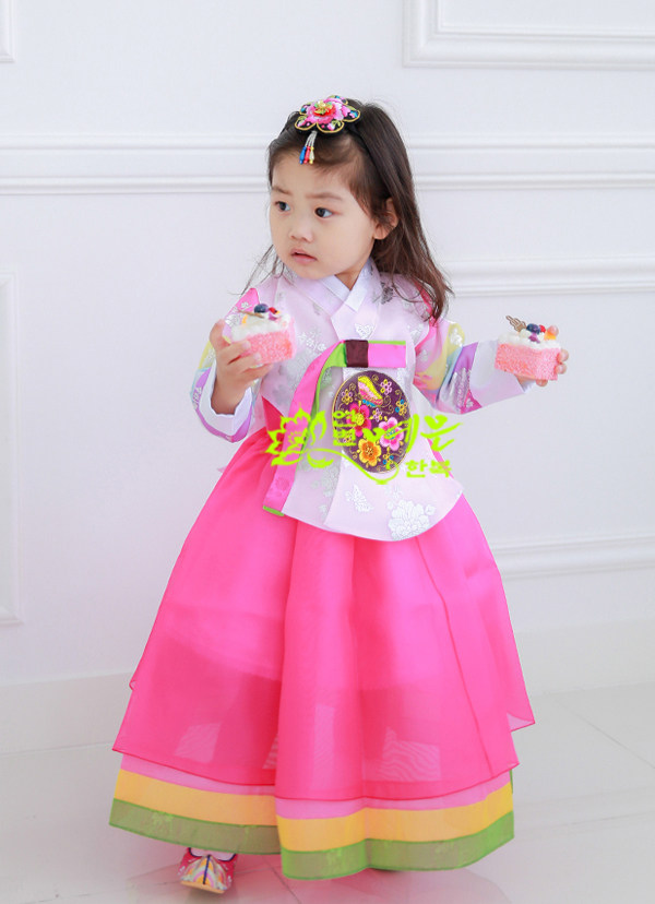 Korean imported fabric girl one year old Hanbok little princess Hanbok to be customized YE-TZ7085