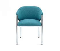 Nordic metal fabric dining chair Simple modern sample room Stainless steel chair Designer light luxury office reception chair
