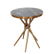 Nordic stainless steel marble edge living room light luxury modern small coffee table Sofa corner balcony mobile small tea table