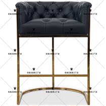 Nordic light luxury stainless steel bar chair Simple modern fashion bar chair Cafe Metal high chair High stool