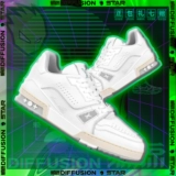 Louis Vuitton Louis Vuitton LV Trainer White Cement Мужские и женские повседневные туфли