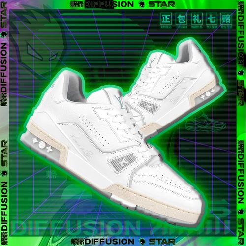 Louis Vuitton Louis Vuitton LV Trainer White Cement Мужские и женские повседневные туфли