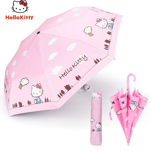 Hello kitty, детский зонтик на солнечной энергии для школьников, защита от солнца, защита от ультрафиолета