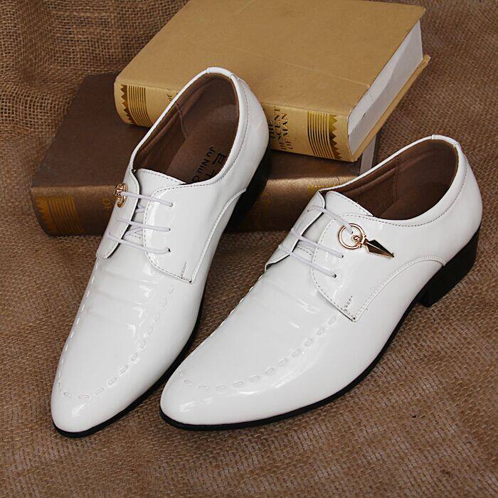 New spring men's Korean version of casual shoes pointed toe business dress shoes photo studio photo groom wedding shoes men
