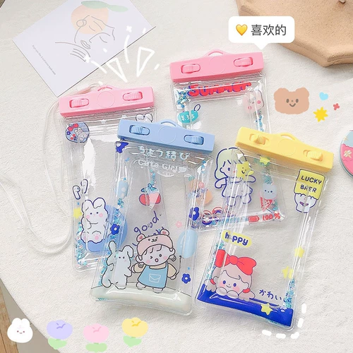 Защита мобильного телефона, универсальная мультяшная милая непромокаемая сумка, подушка безопасности для плавания, водонепроницаемая сумка, сенсорный экран, дайвинг