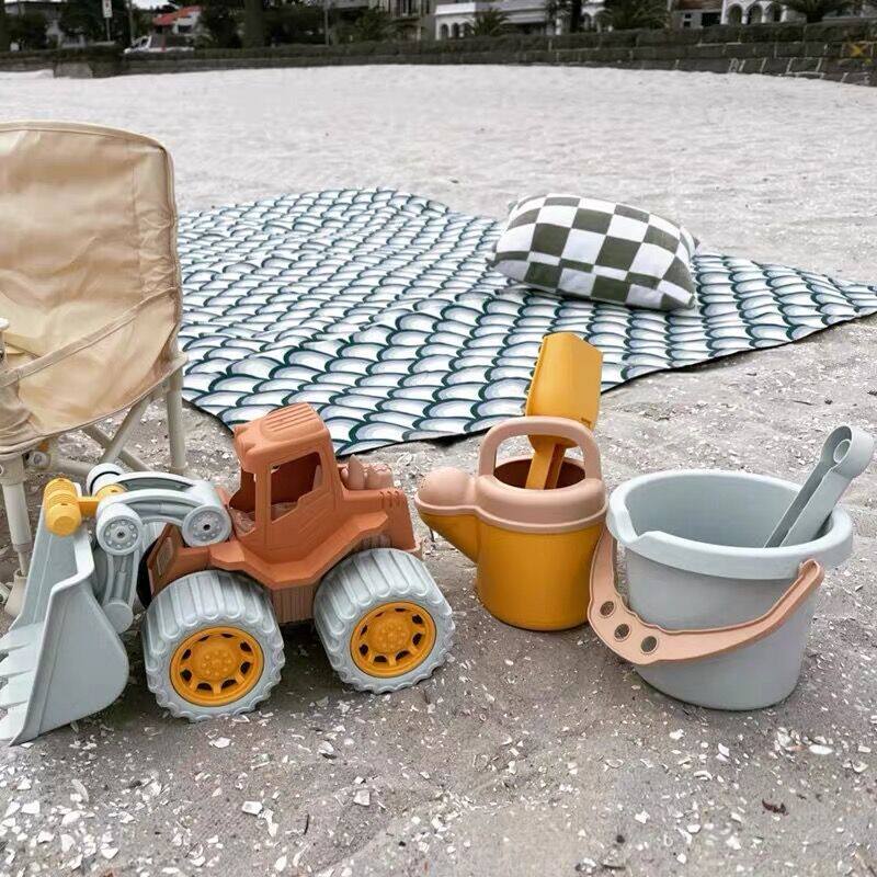 Nordic Denmark children's beach toy set play sand shovel tool playing water digging sand bulldozer thickened and resistant to falling