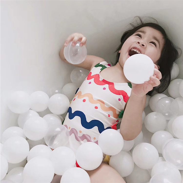 Mùa hè bé gái màu sắc hoa văn sóng màu phù hợp với áo tắm một mảnh áo tắm trẻ em dễ thương áo tắm tươi bộ đồ bơi cho bé gái