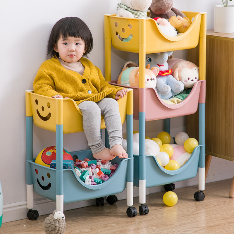 Children's toy storage basket baby home layered shelf floor-to-ceiling multi-layer snack picture book cart frame