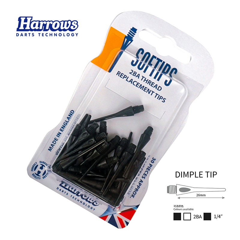 Harrows Professional Soft Darts Soft Darts Soft Dart Head Plastic Dart Needle 2BA Soft Needle Original UK Imported