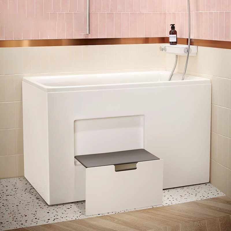Kohler Bathtub for Small Apartments 1.2m Deep Soaking Bathtub with Footstool Acrylic Movable Bathtub 26758t Kohler Bathtub for Small Apartments 1.2m Deep Soaking Bathtub with Footstool Acrylic Movable Bathtub 26758t