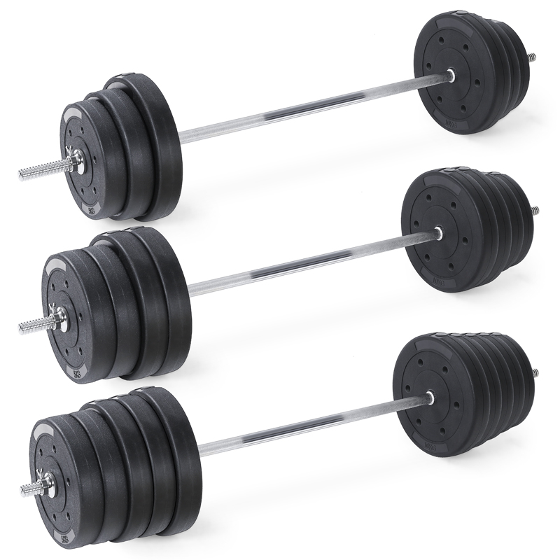 Weightlifting environmental protection barbell set Universal small hole plastic barbell sheet size curved bar Barbell tasteless does not fall slag