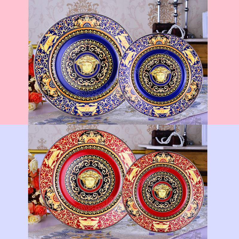 Eurostyle Vasha Its Medusa Plate 8 Inch 10 5 Inch Ceramic Pendulum Table Cutlery Sets Western Dining Tray Steak Tray