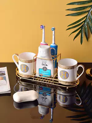 Bathroom wash set lovers' mouth brush Cup electric toothbrush holder dental bar ceramic wash cup H mark