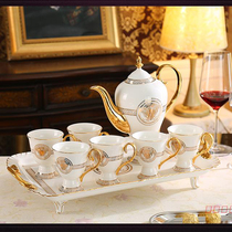 European tea set Ceramic with tray English afternoon tea Tea set Tea cup Coffee cup Water cup set Household