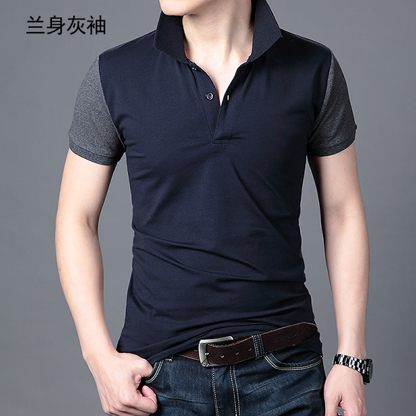 2018 new solid color nam ngắn tay T-Shirt nam đáy áo Hàn Quốc phiên bản của tự trồng bông ve áo polo áo sơ mi nam kích thước lớn