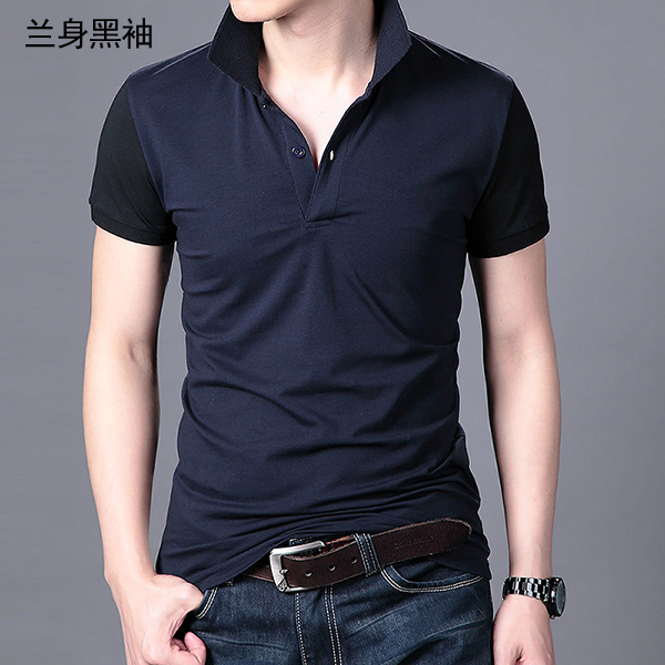 2018 new solid color nam ngắn tay T-Shirt nam đáy áo Hàn Quốc phiên bản của tự trồng bông ve áo polo áo sơ mi nam kích thước lớn