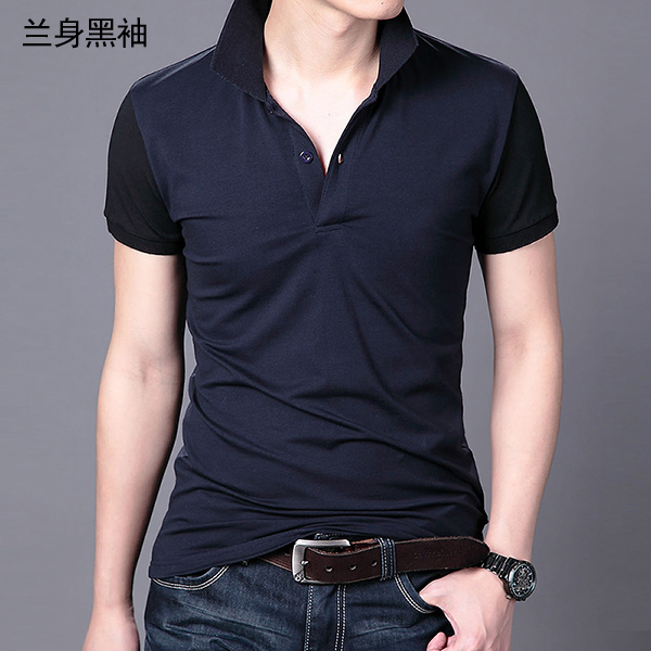 2018 new solid color nam ngắn tay T-Shirt nam đáy áo Hàn Quốc phiên bản của tự trồng bông ve áo polo áo sơ mi nam kích thước lớn