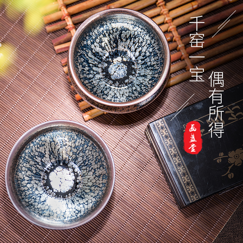 Painting light Hall Jianyang Jian Light famous Wu Jiwang Partridge spot tea cup Oil drop tea set Master cup One cup