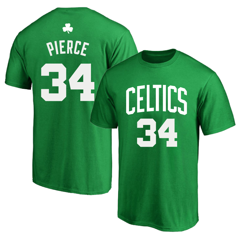 Summer Celtics No. 34 Pierce Jersey Training Uniform Basketball Pure Cotton Round Neck Short-Sleeved T-Shirt Sports Half-Sleeve