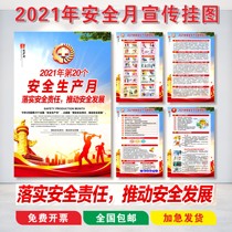 2021 production safety month theme poster wall chart factory workshop fire slogan photo poster logo card