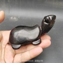 Antique antique stoneware antique collection Hongshan culture imitation iron meteorite hand-carved turtle ornaments old goods and old objects