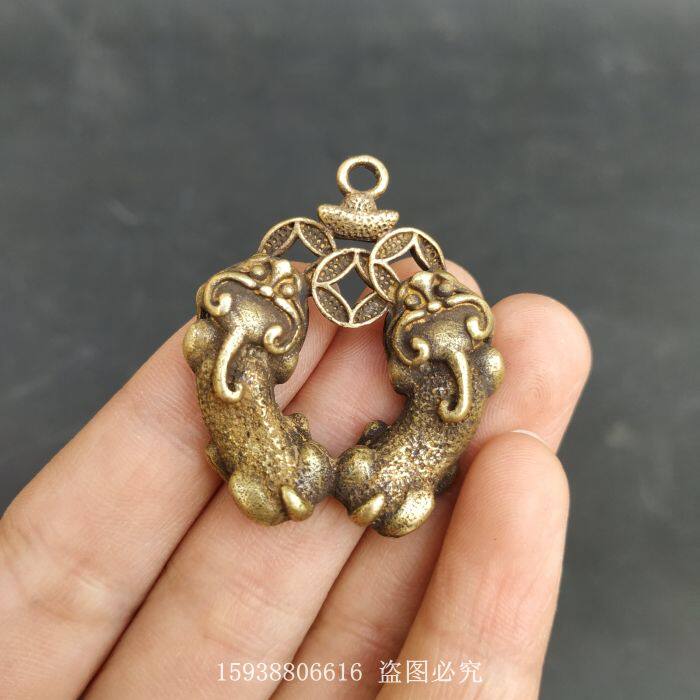 Clear Barn Handling Ancient Play Antique Miscellaneous Collection Imitation Ancient Brass Strokes of the Bronze Pendant Pendant Old Objects