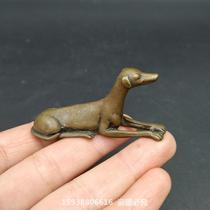 Antique collection solid brass dog copper ornaments pocket copper cast zodiac dog desktop gadgets copper pendant
