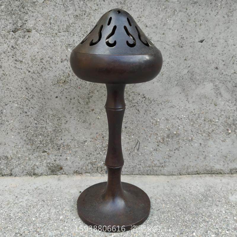 Ancient Play Bronze Ware Collection Retro Red Copper Color Boshan Stove Bamboo Festival High-Footed Incense Stove Sandalwood Balsamic Incense Stove Pendulum-Taobao