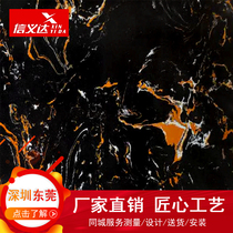 Shenzhen Special Black Gold Flower Man-made Marble Custom Plate Stone Bar Front Door Set Customized