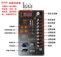 With DSP12V battery 220V high power square dance Bluetooth amplifier board portable rod mobile speaker