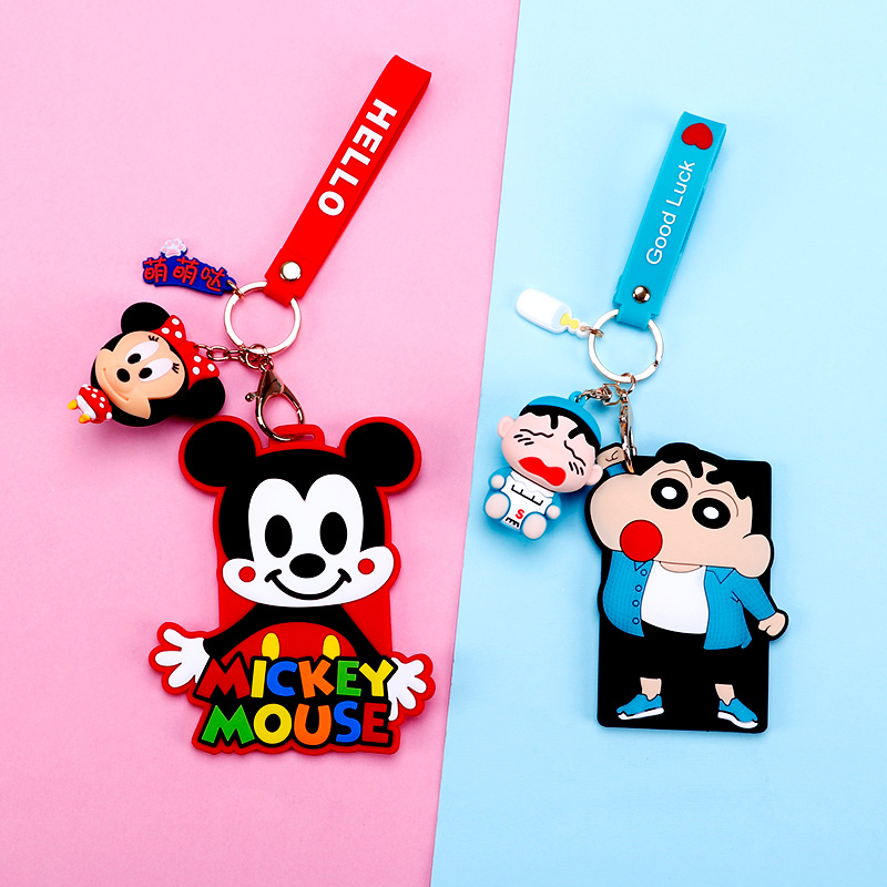 Key Buckle Paparazzi Sleeve Cartoon Soft Gum Bag Pendant Student Campus Bus metro Access Control Document protective sleeve