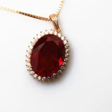 Рубиновая универсальная подвеска из Мьянмы, в корейском стиле, серебро 925 пробы, с драгоценным камнем
