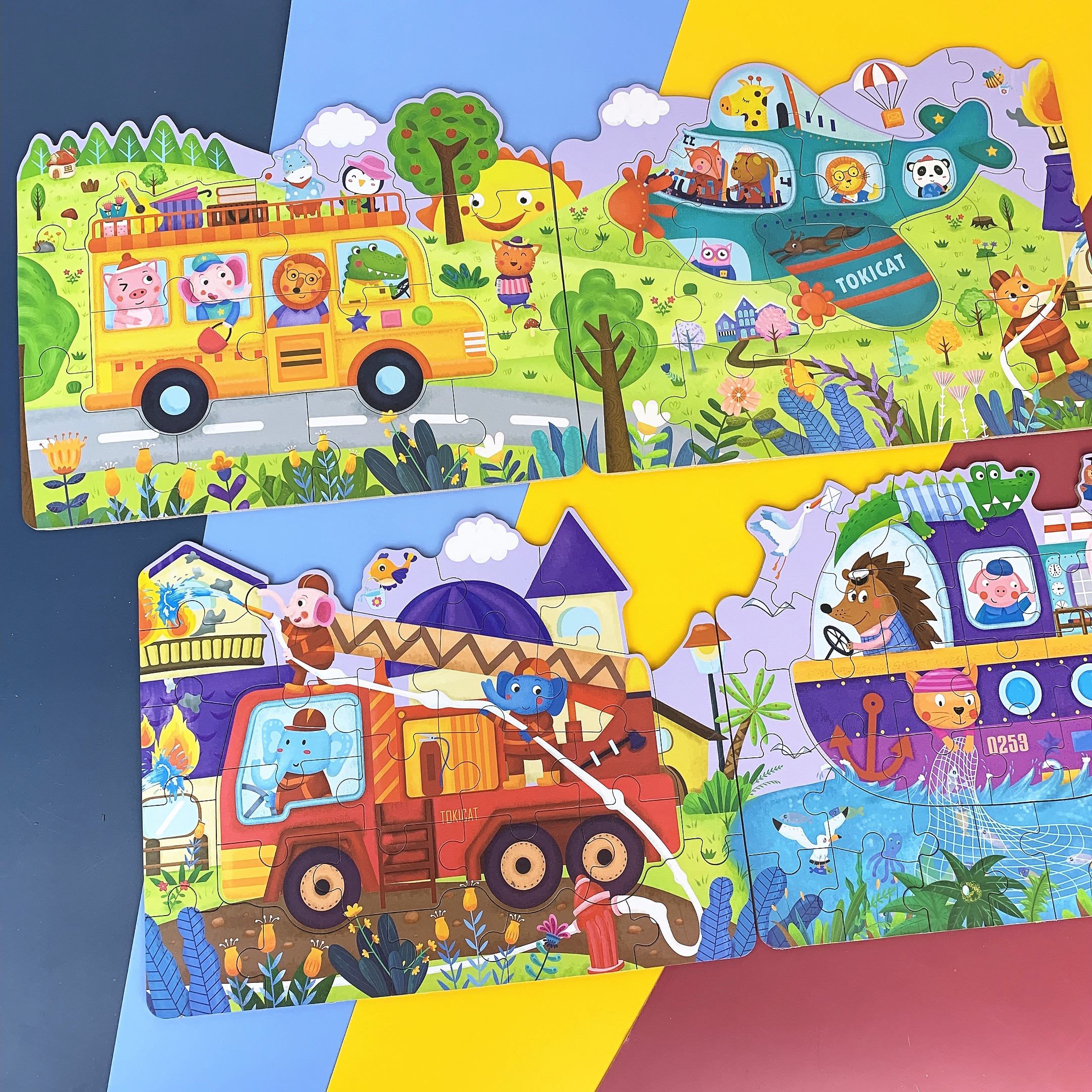 Wooden block puzzle children's early education educational toys 2-3-5 years old baby intellectual development kindergarten boys and girls